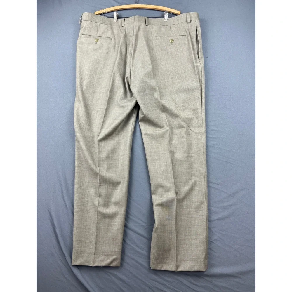 Pronto Uomo Suit Mens 48R 43W Tan 100% Wool 2-Piece Blazer Pants Fair Condition